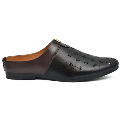 Stylist Half Loafers for Men in Black/Brown Color