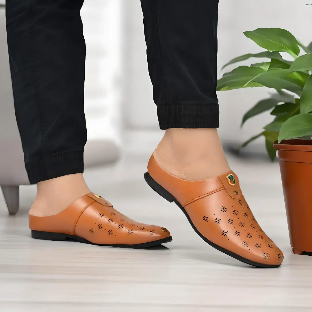 Stylist Half Loafers for Men in Tan Color