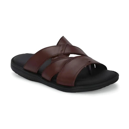  Brown Leather Slippers for Men