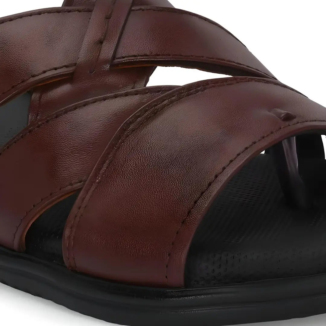  Brown Leather Slippers for Men