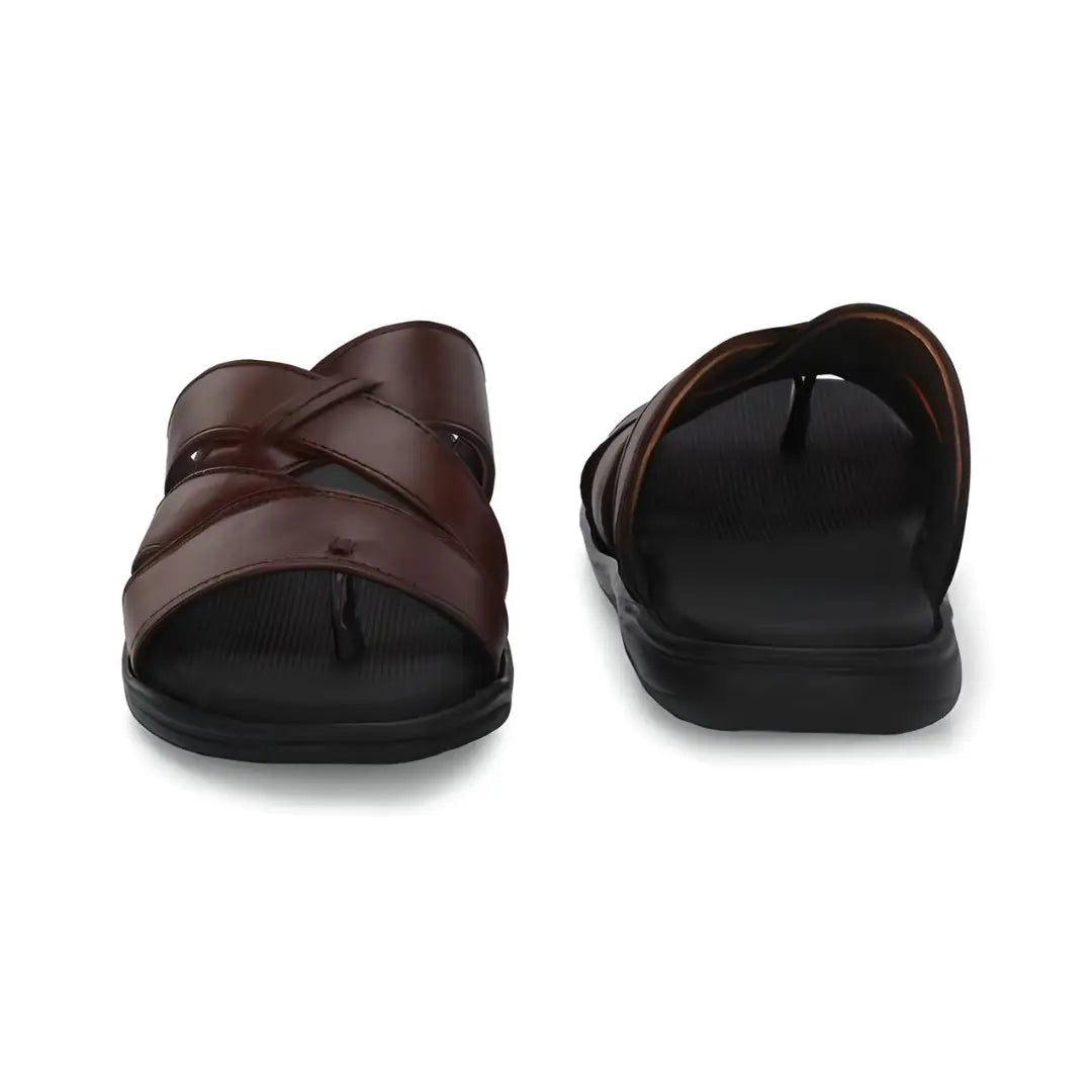  Brown Leather Slippers for Men