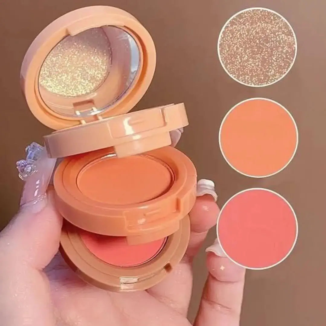 3 in 1 Face Blusher and Highlighter