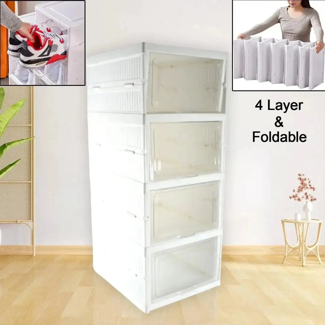 4 Layer Foldable Shoe Rack Organizer