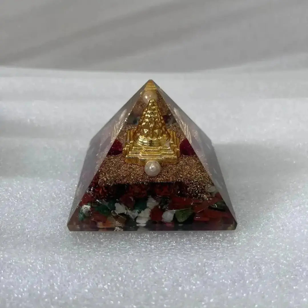 Shree Yantra - Originate Pyramid Shri Yantra With Rudraksha