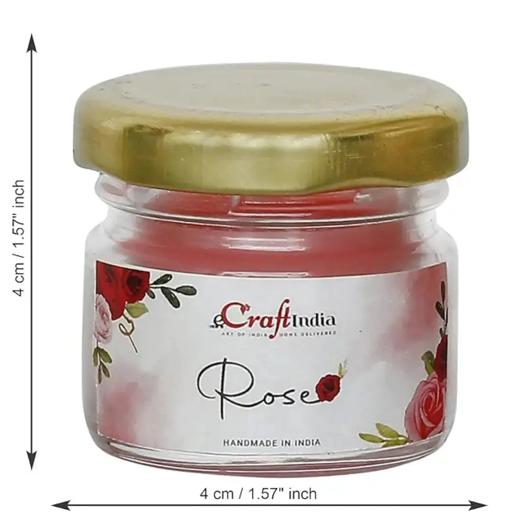 Scented Candles - eCraftIndia Set of 5 Rose Scented Minijar Candle