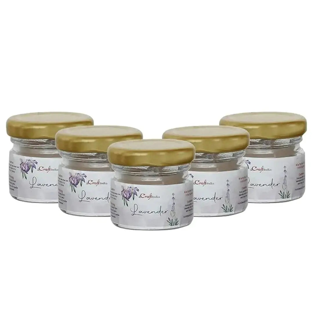 Scented Candles - eCraftIndia Set of 5 Lavender Scented Minijar Candle