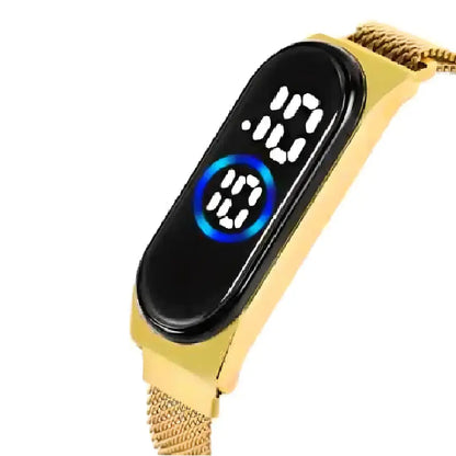 Wrist Watch for Women, Oval Magnetic Golden Watch