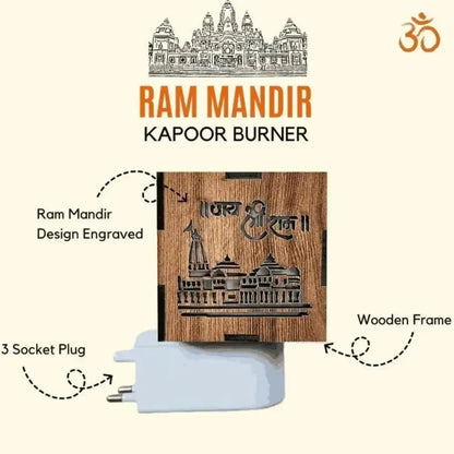 Kapoor Dani | 3-in-1 Ayodhya Ram Mandir Aroma Burner & Night lamp