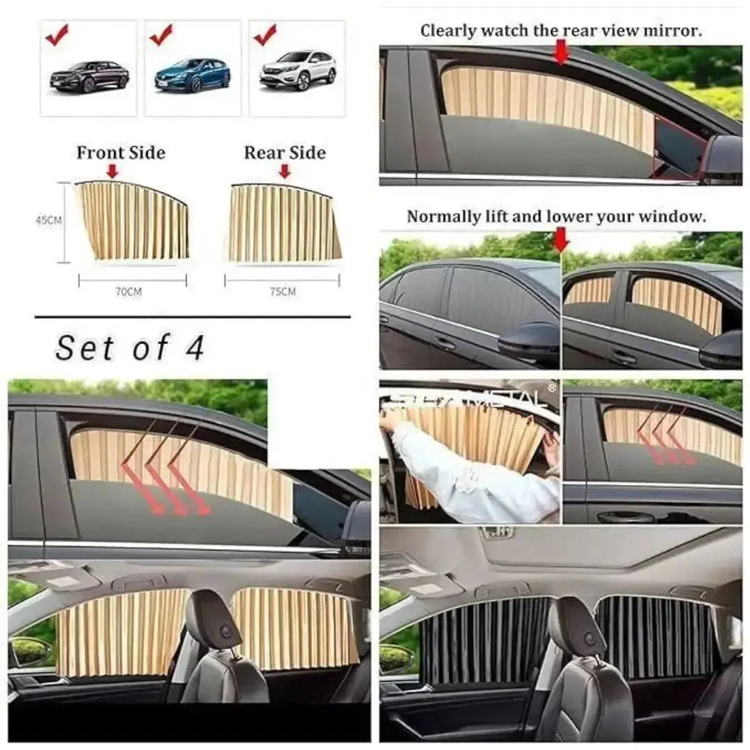 Car Sun Shade - Car Thermal Magnetic Window Sunshield 4 Pcs