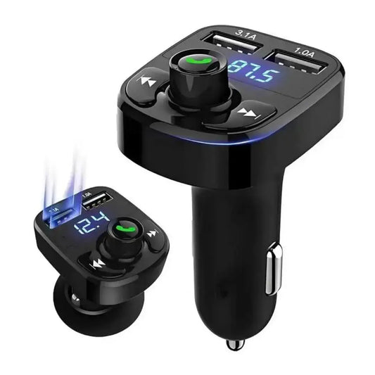 Car Bluetooth Device, Hands-Free Wireless Bluetooth -Transmitter 2.1 A Dual USB Port