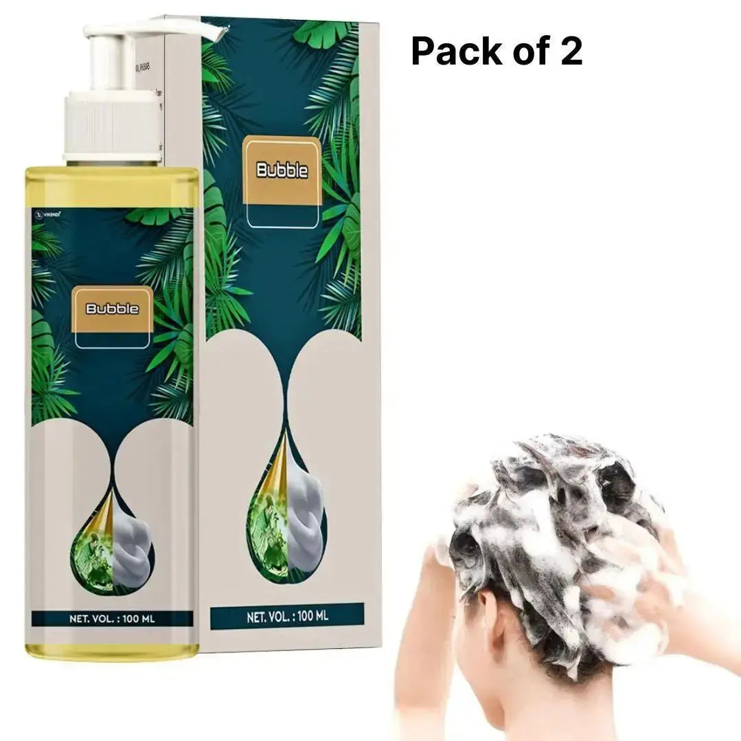 Hair Colour Shampoo - Natural Plant Bubble Hair Dye (Black Dye) 100ml (Pack of 2)