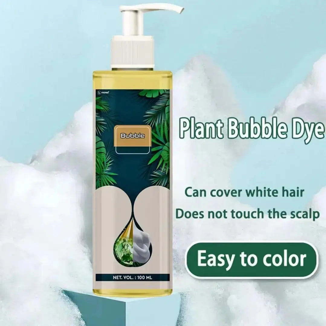 Hair Colour Shampoo - Natural Plant Bubble Hair Dye (Black Dye) 100ml (Pack of 2)